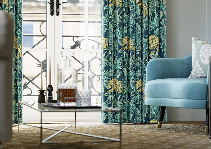 Leopard, Teal - Made to Measure Curtain - Image 5